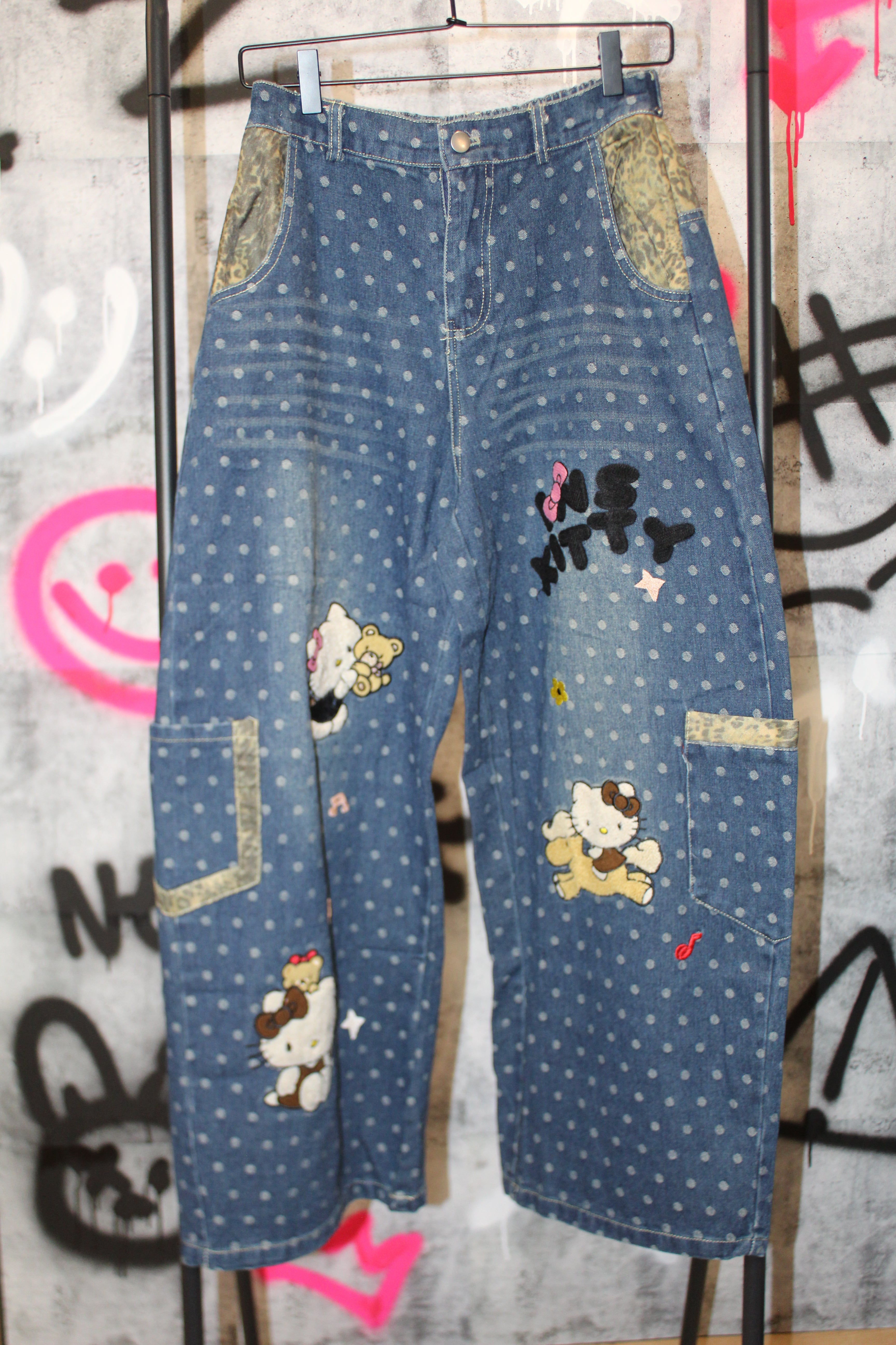 Starry Kitty Denim Pants