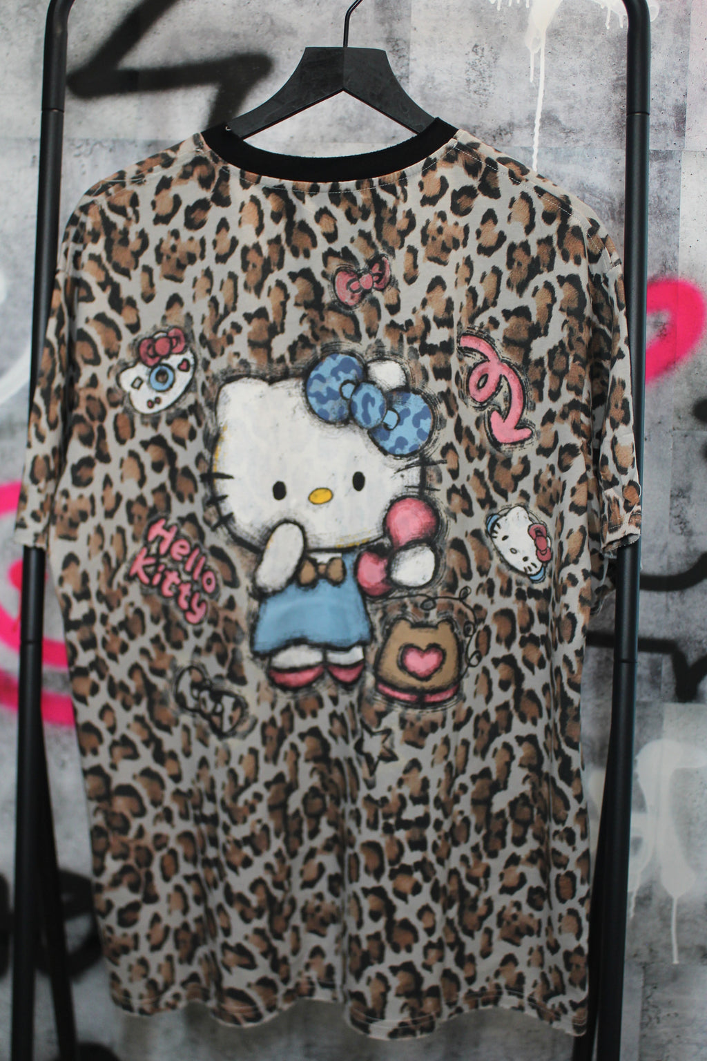 Leopard Kitty Oversized Tee