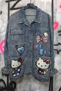 Kitty Patch Denim Button-up