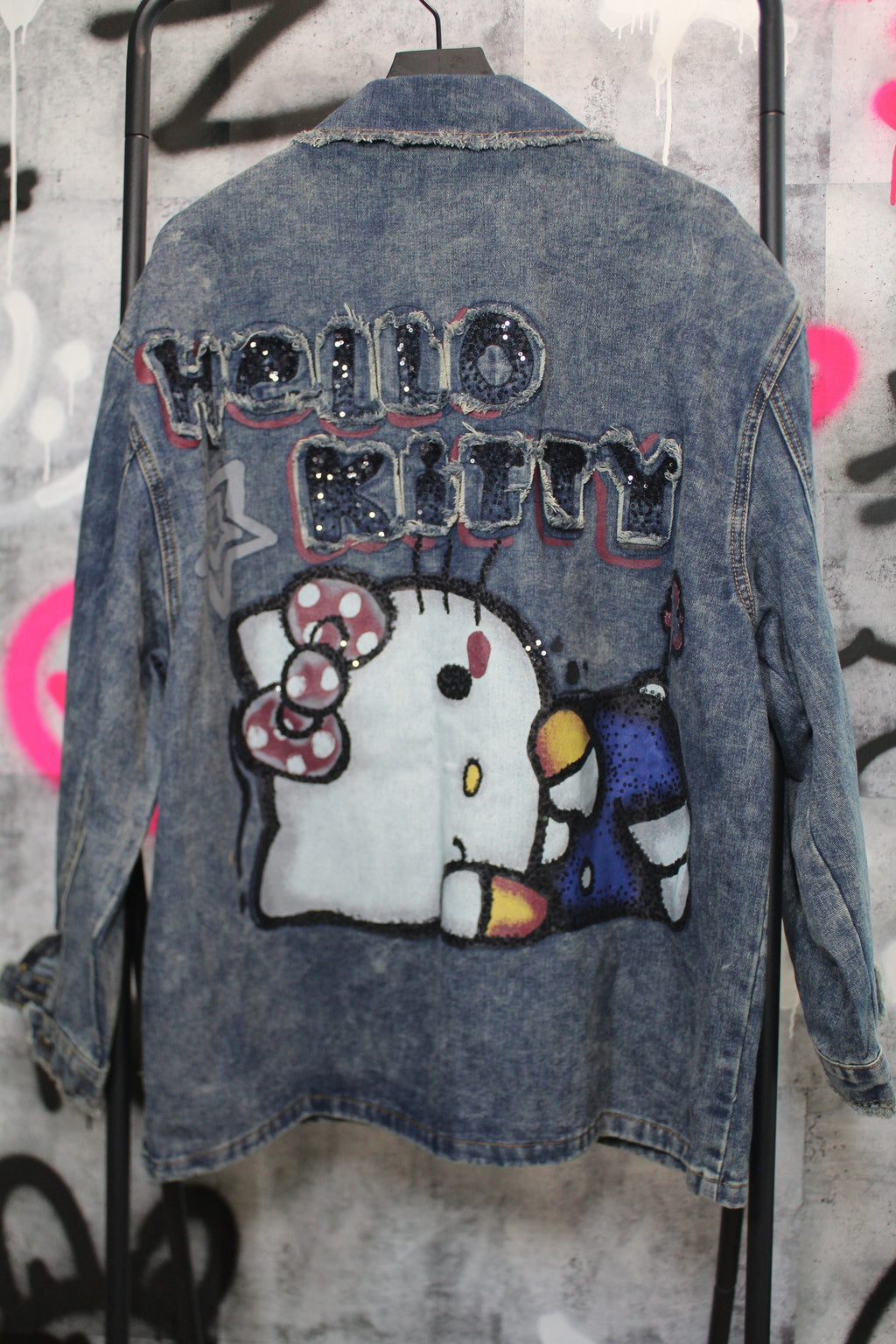 Kitty Patch Denim Button-up