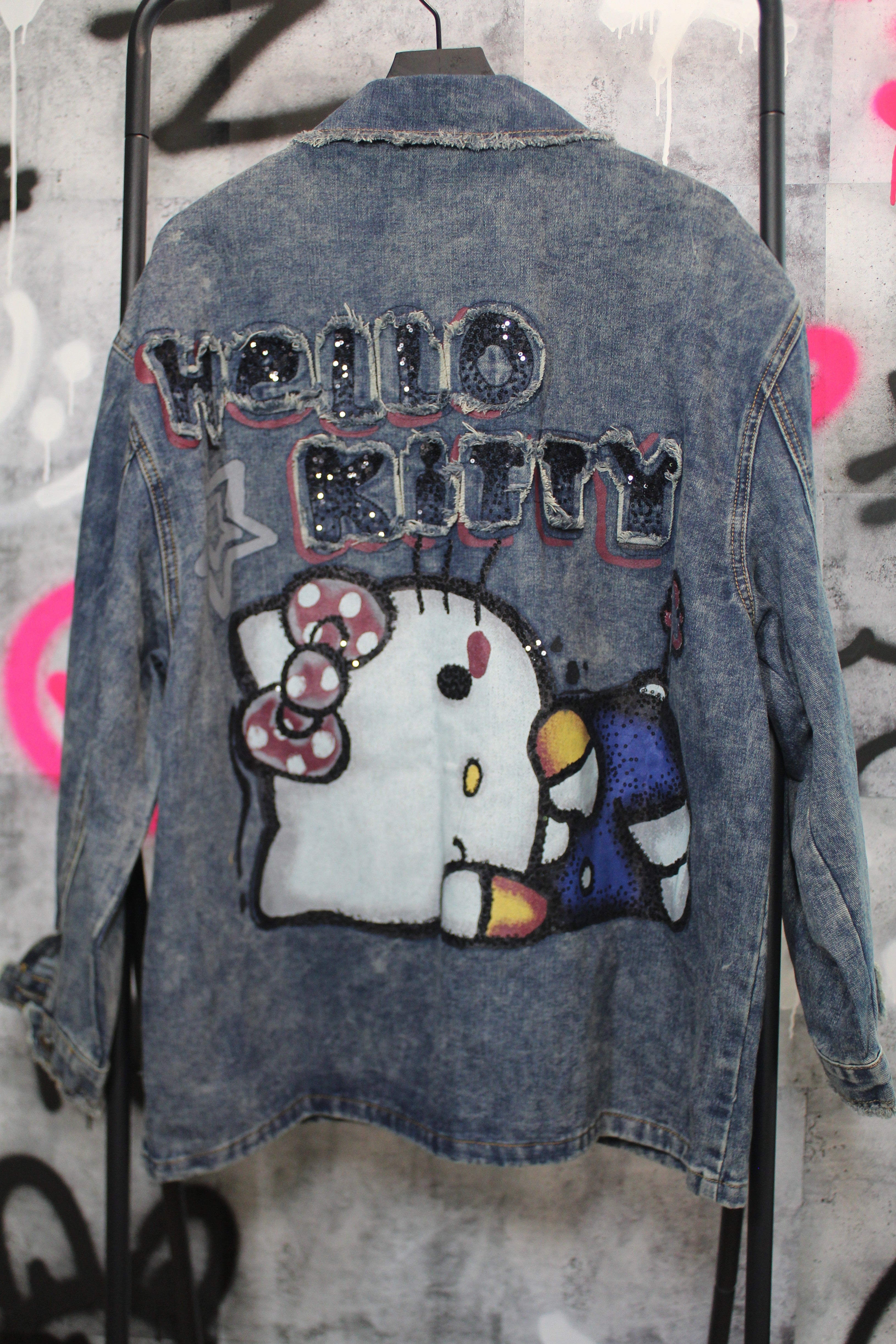 Kitty Patch Denim Button-up