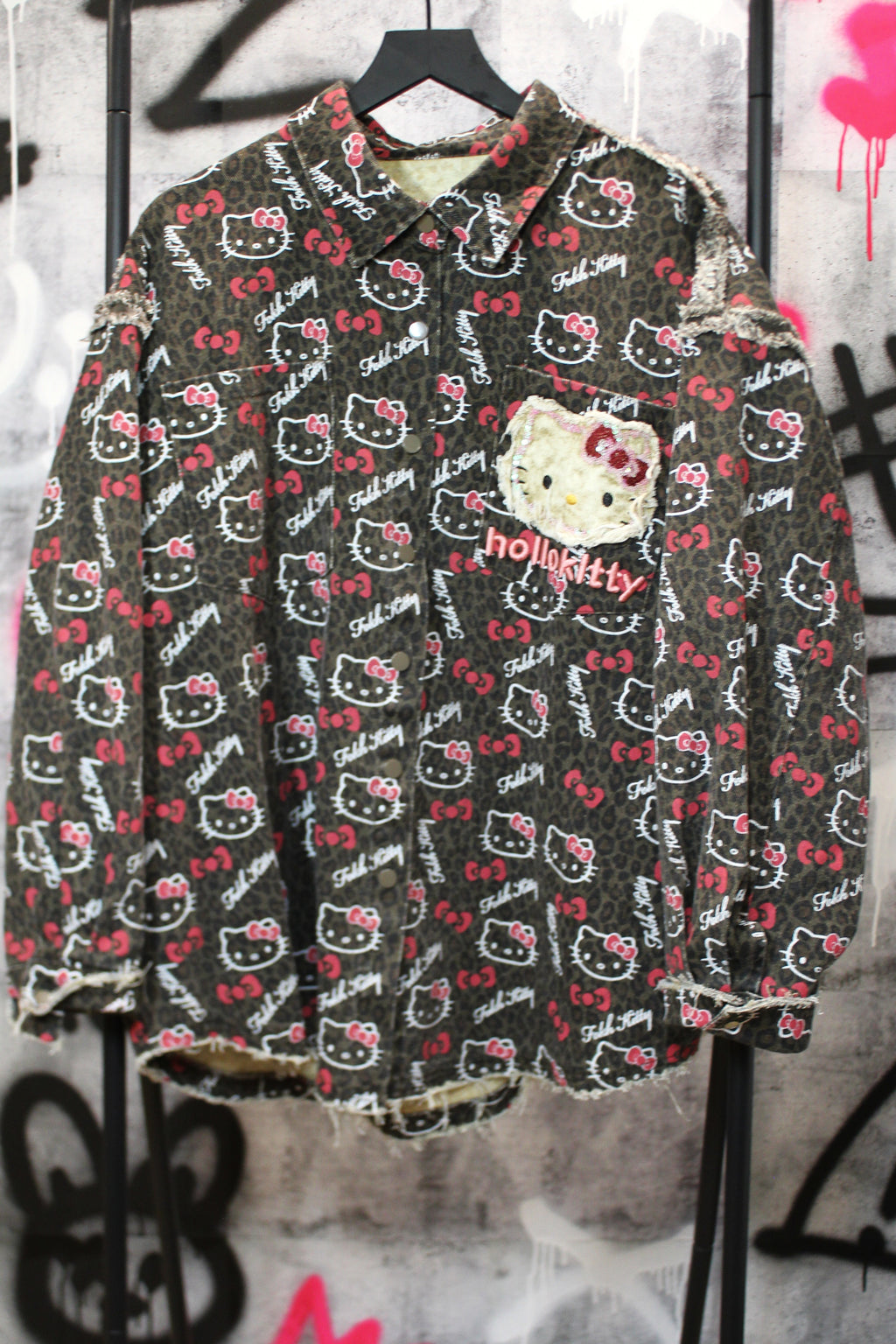 Midnight Kitty Button-Up Denim