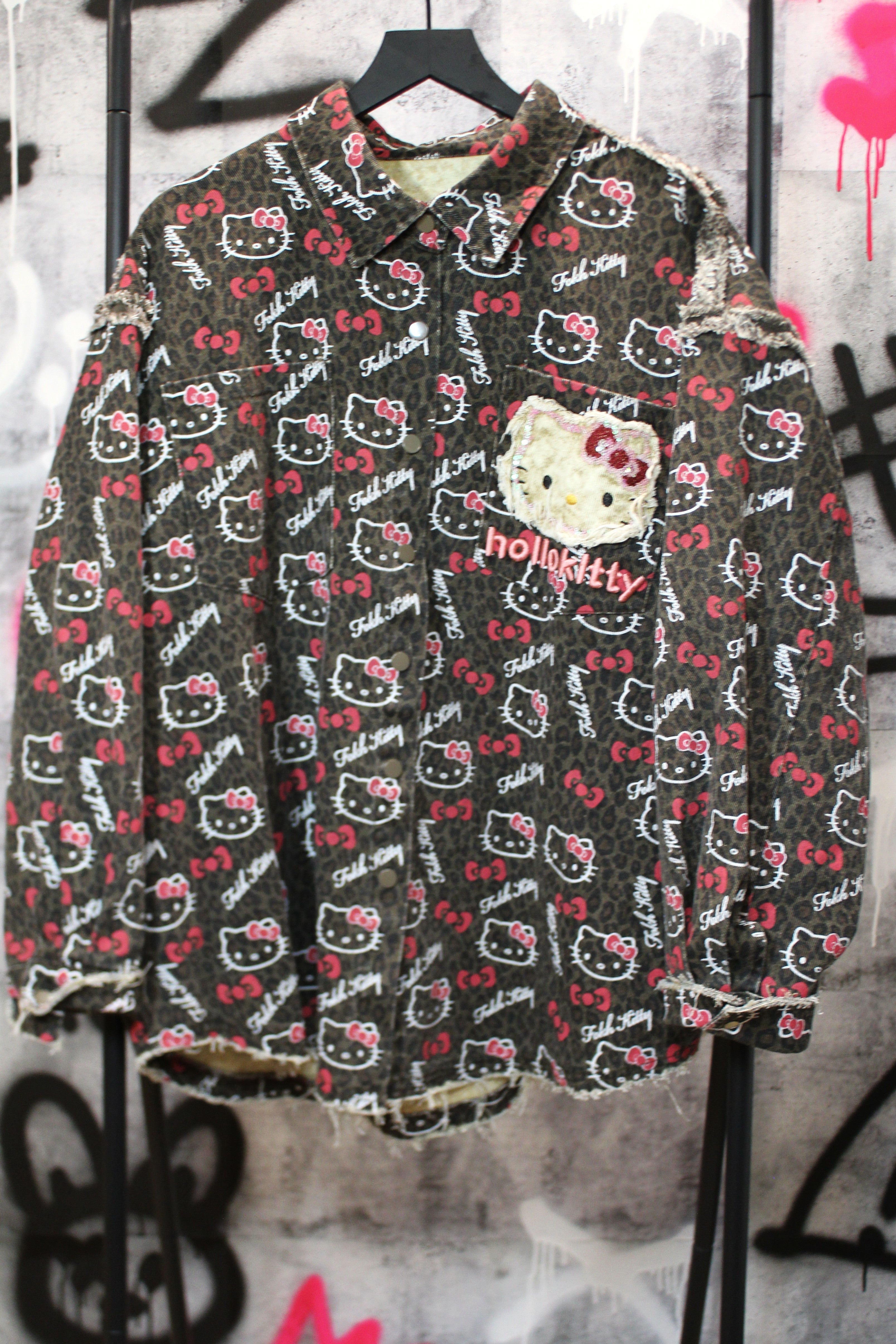 Midnight Kitty Button-Up Denim