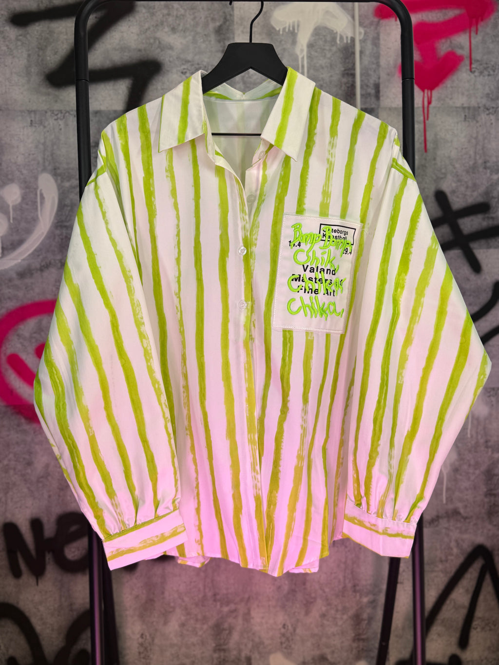 Lime Static Button-Up