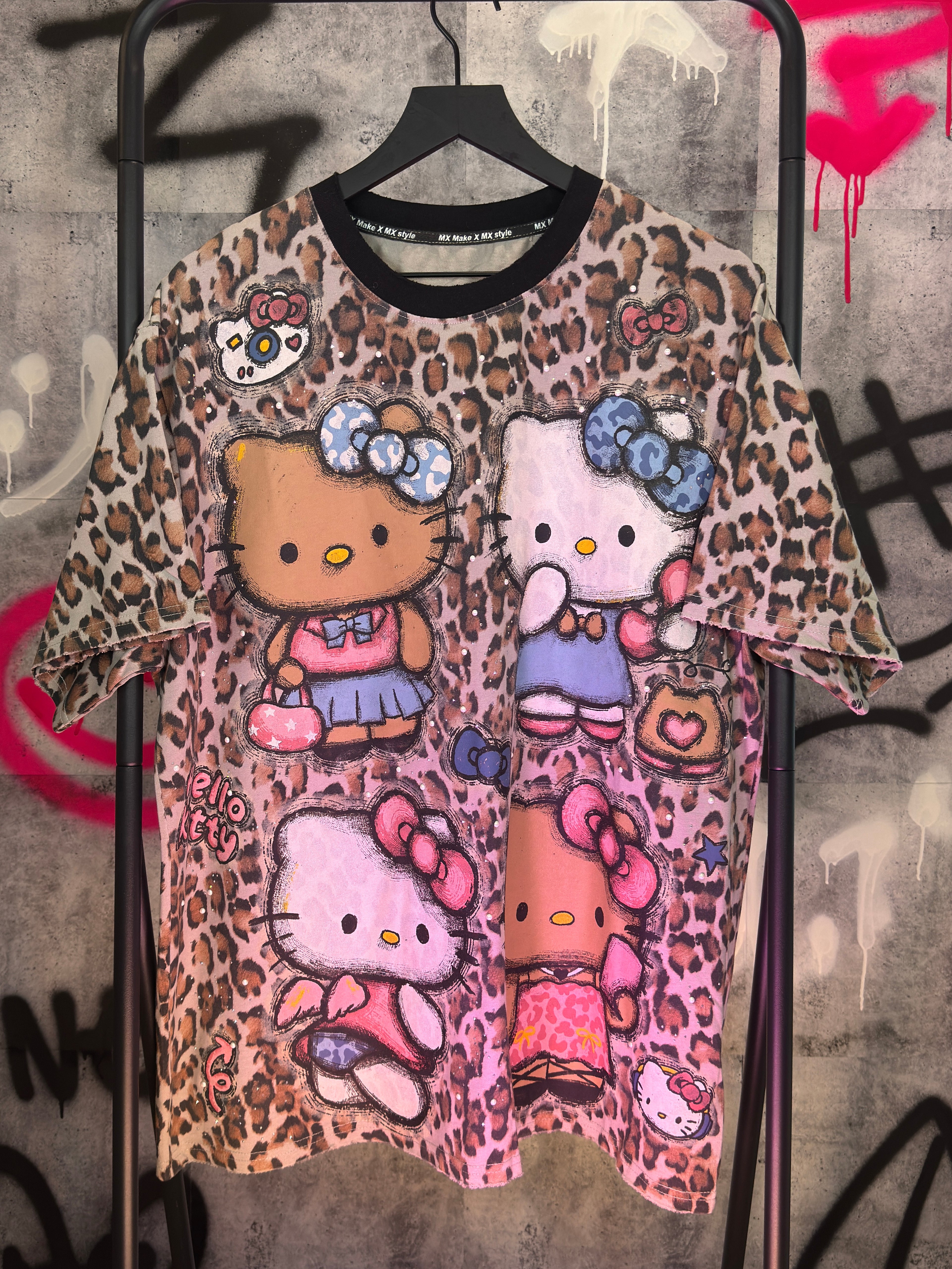 Leopard Kitty Oversized Tee