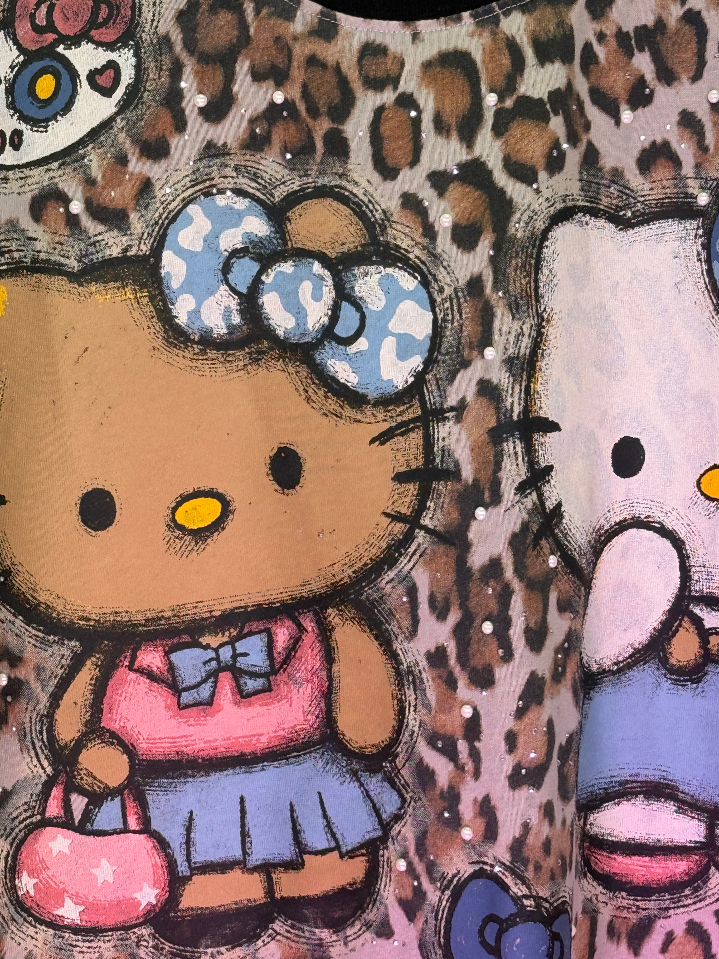 Leopard Kitty Oversized Tee